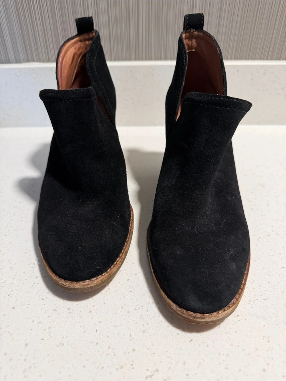 Jeffrey Campbell Black Suede Pull-On Ankle Booties